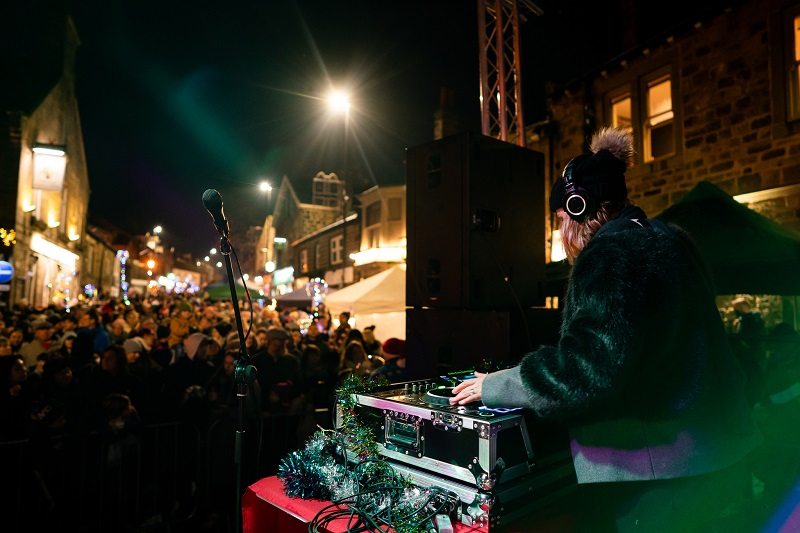 DJ set at  Horsforth Christmas lights switch on event.