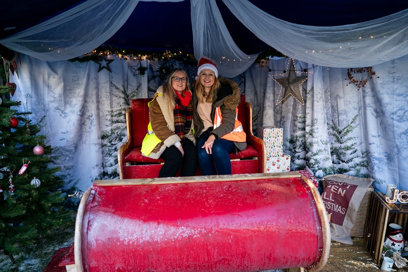 Santa's sleigh in the Santa's grotto