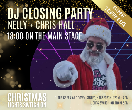 Horsforth Lights switch on 2025. DJ closing party