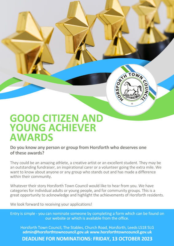 Good Citizen and YUoung Person Award 2023 poster