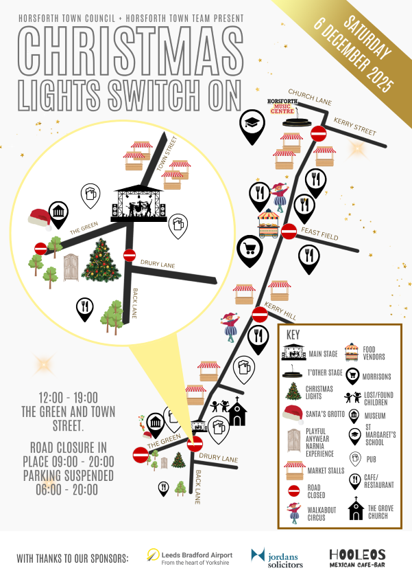 Horsforth Christmas lights switch on 2025 map