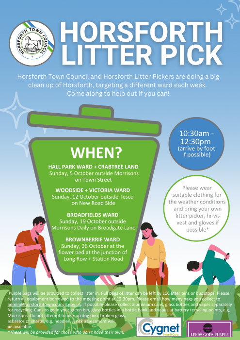 Poster for the Horsforth litter picks 2025