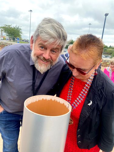 Councillors at time capsule burial at Leeds Bradford Airport