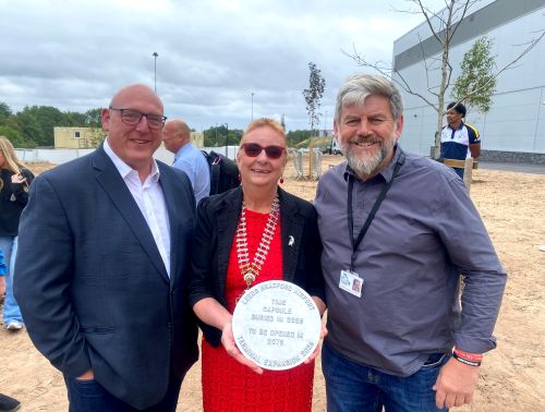 Councillors at time capsule burial at Leeds Bradford Airport